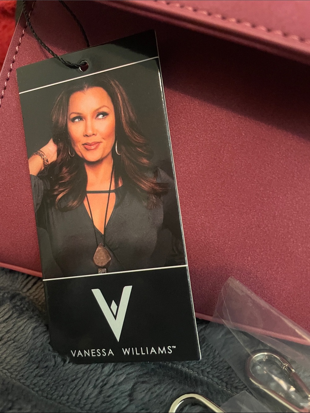 Vanessa Williams Raspberry Envelope Clutch with Turn-Lock - Picture 6 of 7